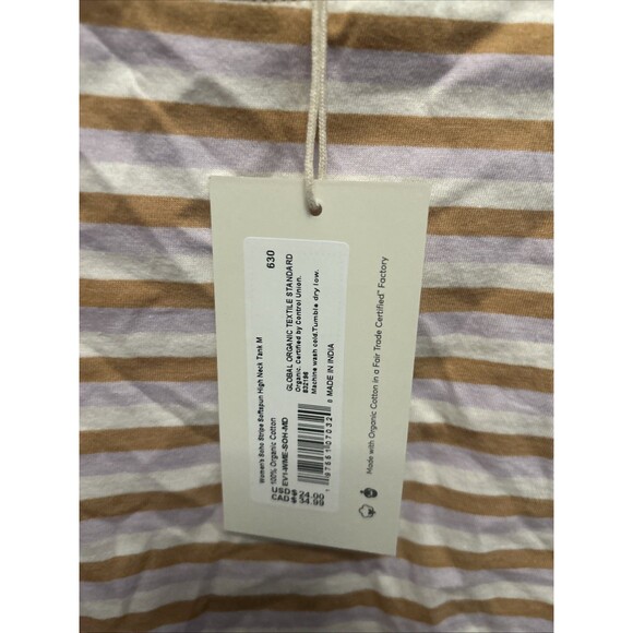 Pact Women's Soho Stripe Softspun High Neck Tank, Medium - New with Tags - Picture 3 of 4